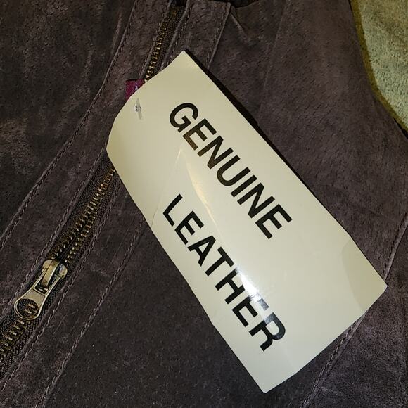 JESSICA LONDON NWT WOMENS LEATHER SUEDE /SWEATER JACKET COAT. SIZE 14/16 JUNIOR - Picture 9 of 9